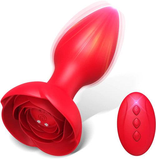 Rose Vibrating Anal Plug - Delightor