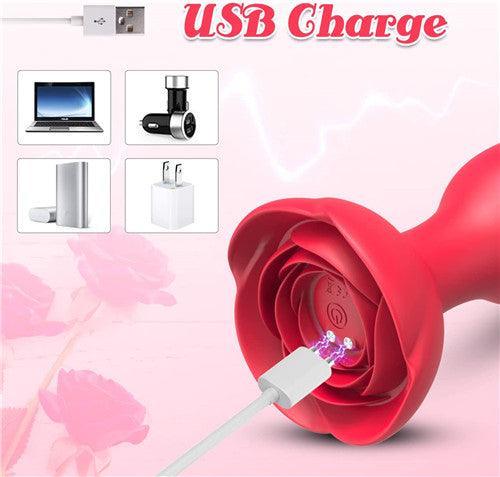 Rose Vibrating Anal Plug - Delightor