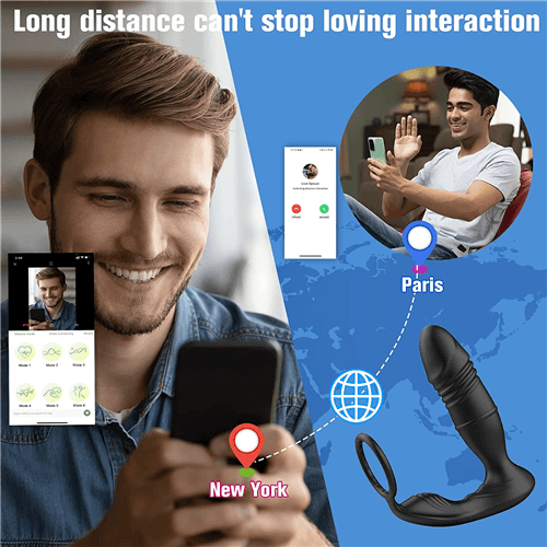 Smart App & Remote Control 9 Thrusting & 9 Vibrating Anal Sex Toy - Delightor