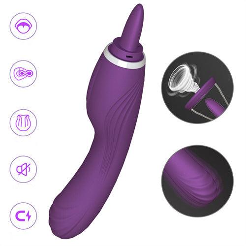 Suction Licking Tongue Vibrator Wand - Delightor