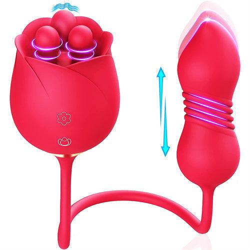 Thrusting Vibrator with Trio of Fondling Nubs Ivy - Delightor