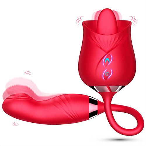 Tongue Licking Vibrator With Wiggly Dildo Eudora - Delightor