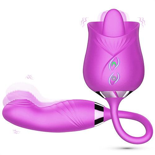 Tongue Licking Vibrator With Wiggly Dildo Eudora - Delightor