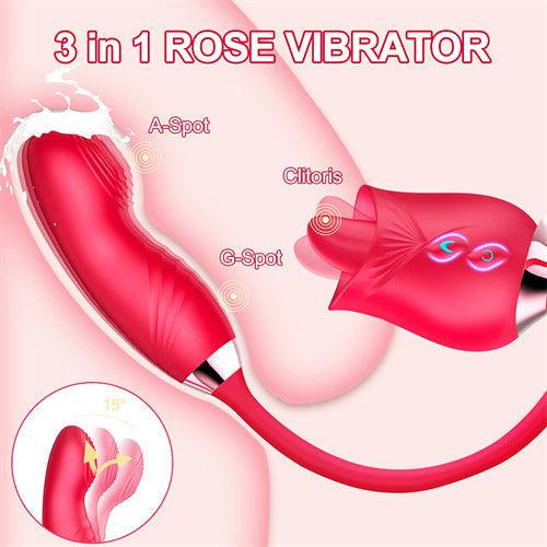 Tongue Licking Vibrator With Wiggly Dildo Eudora - Delightor