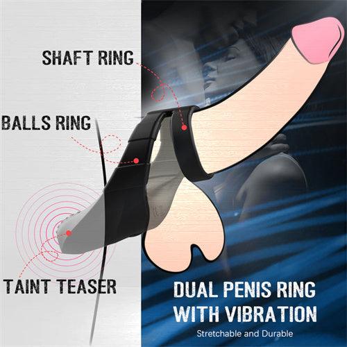 Vibrating Penis Ring with Taint Teaser Blanche - Delightor