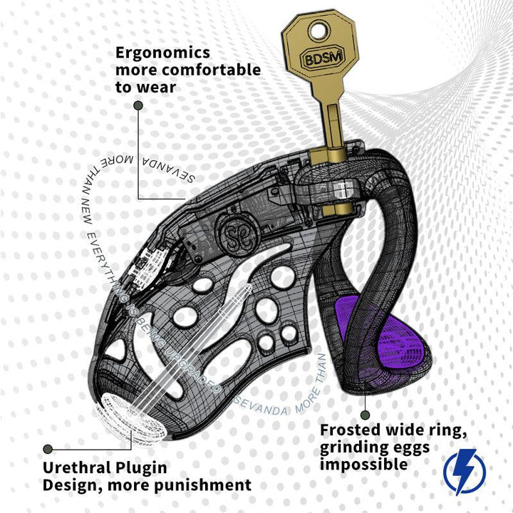 Nautilus Estim Chastity Cage - Delightor