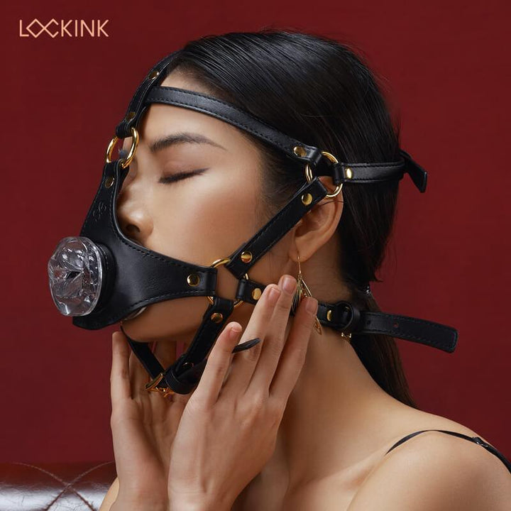 LOCKINK Blowjob Head Harness Muzzle for Puppy Play - Delightor