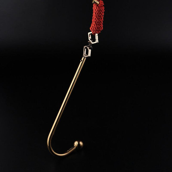 LOCKINK Adjustable Gold Anal Hook With Collar Connector - Delightor